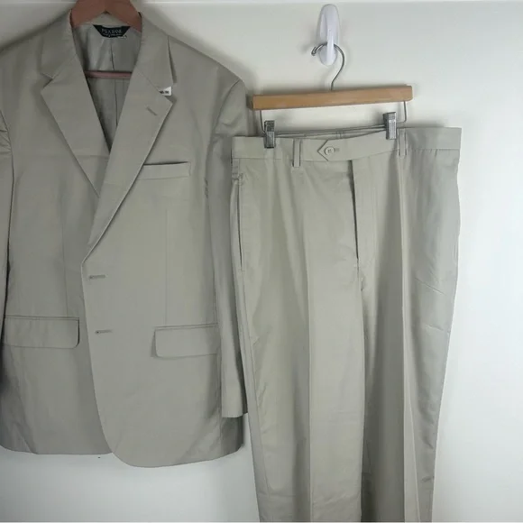 NWT JOSEPH A. BANK Sand Suit 40R Jacket/34W Pants Cotton Blend Preppy Classic